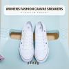 imagehash bubbie White Sneakers for Women Low Top Canvas Shoes Womens Canvas Sneakers Womens Fashion Sneakers Slip on Casual Tennis ShoesWhite Embroidery
