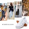 imagehash bubbie White Sneakers for Women Low Top Canvas Shoes Womens Canvas Sneakers Womens Fashion Sneakers Slip on Casual Tennis ShoesWhite Embroidery
