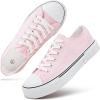 imagehash bubbie White Sneakers for Women Low Top Canvas Shoes Womens Canvas Sneakers Womens Fashion Sneakers Slip on Casual Tennis ShoesPink