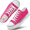 imagehash bubbie White Sneakers for Women Low Top Canvas Shoes Womens Canvas Sneakers Womens Fashion Sneakers Slip on Casual Tennis ShoesRose Red