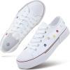 imagehash bubbie White Sneakers for Women Low Top Canvas Shoes Womens Canvas Sneakers Womens Fashion Sneakers Slip on Casual Tennis ShoesWhite Embroidery