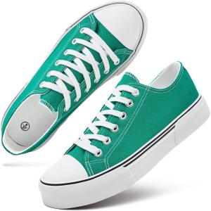 imagehash bubbie White Sneakers for Women Low Top Canvas Shoes Womens Canvas Sneakers Womens Fashion Sneakers Slip on Casual Tennis ShoesDark Green