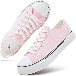 imagehash bubbie White Sneakers for Women Low Top Canvas Shoes Womens Canvas Sneakers Womens Fashion Sneakers Slip on Casual Tennis ShoesPink