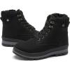imagehash bubbie Womens White Combat Boots Black Platform Boots Non Slip Waterproof Ankle Boots Fall Winter Hiking Boots Fuzzy Snow Boots for women with ZipperBlack