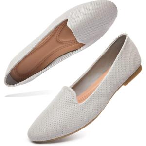 imagehash bubbie Womens Flats Shoes Dress Shoes for Women Business Dressy Casual Shoes Ballet Flats Loafers Comfortable Slip on ShoesLight Grey