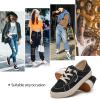 imagehash bubbie Womens Slip on Shoes Canvas Shoes Non Slip Fashion Sneakers for Women Low Top LoafersBlack