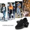 imagehash bubbie Womens Slip on Shoes Canvas Shoes Non Slip Fashion Sneakers for Women Low Top LoafersFull Black
