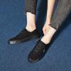 imagehash bubbie Womens Slip on Shoes Canvas Shoes Non Slip Fashion Sneakers for Women Low Top LoafersFull Black