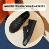 imagehash bubbie Womens Slip on Shoes Canvas Shoes Non Slip Fashion Sneakers for Women Low Top LoafersFull Black