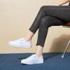 imagehash bubbie Womens Slip on Shoes Canvas Shoes Non Slip Fashion Sneakers for Women Low Top LoafersWhite