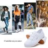 imagehash bubbie Womens Slip on Shoes Canvas Shoes Non Slip Fashion Sneakers for Women Low Top LoafersWhite
