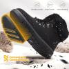 imagehash bubbie Womens Winter Boots Ankle Booties for Women Warm Fuzzy Boots Lace up PU Leather Snow Boots with ZipperBlack