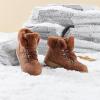 imagehash bubbie Womens Winter Boots Ankle Booties for Women Warm Fuzzy Boots Lace up PU Leather Snow Boots with ZipperBrown