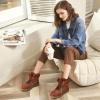 imagehash bubbie Womens Winter Boots Ankle Booties for Women Warm Fuzzy Boots Lace up PU Leather Snow Boots with ZipperBrown