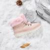 imagehash bubbie Womens Winter Boots Ankle Booties for Women Warm Fuzzy Boots Lace up PU Leather Snow Boots with ZipperPink