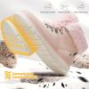 imagehash bubbie Womens Winter Boots Ankle Booties for Women Warm Fuzzy Boots Lace up PU Leather Snow Boots with ZipperPink