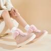 imagehash bubbie Womens Winter Boots Ankle Booties for Women Warm Fuzzy Boots Lace up PU Leather Snow Boots with ZipperPink