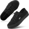 imagehash bubbie Womens Slip on Shoes Canvas Shoes Non Slip Fashion Sneakers for Women Low Top LoafersFull Black