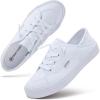 imagehash bubbie Womens Slip on Shoes Canvas Shoes Non Slip Fashion Sneakers for Women Low Top LoafersWhite