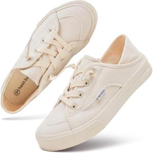 imagehash bubbie Womens Slip on Shoes Canvas Shoes Non Slip Fashion Sneakers for Women Low Top LoafersBeige