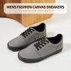 imagehash bubbie Mens Canvas Shoes Classic Mens Canvas Sneakers Low Top Tennis Shoes Lace up Comfortable Skate Casual ShoesGrey