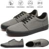 imagehash bubbie Mens Canvas Shoes Classic Mens Canvas Sneakers Low Top Tennis Shoes Lace up Comfortable Skate Casual ShoesGrey