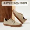 imagehash bubbie Mens Canvas Shoes Classic Mens Canvas Sneakers Low Top Tennis Shoes Lace up Comfortable Skate Casual ShoesMocha Brown