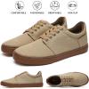 imagehash bubbie Mens Canvas Shoes Classic Mens Canvas Sneakers Low Top Tennis Shoes Lace up Comfortable Skate Casual ShoesMocha Brown