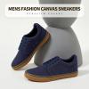 imagehash bubbie Mens Canvas Shoes Classic Mens Canvas Sneakers Low Top Tennis Shoes Lace up Comfortable Skate Casual ShoesNavy