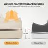 imagehash bubbie Platform Sneakers for Women White Platform Shoes Low Top Tennis Shoes Non Slip Black Fashion Canvas SneakersBeige