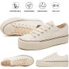 imagehash bubbie Platform Sneakers for Women White Platform Shoes Low Top Tennis Shoes Non Slip Black Fashion Canvas SneakersBeige