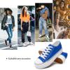 imagehash bubbie Platform Sneakers for Women White Platform Shoes Low Top Tennis Shoes Non Slip Black Fashion Canvas SneakersDark Blue