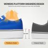 imagehash bubbie Platform Sneakers for Women White Platform Shoes Low Top Tennis Shoes Non Slip Black Fashion Canvas SneakersDark Blue