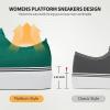 imagehash bubbie Platform Sneakers for Women White Platform Shoes Low Top Tennis Shoes Non Slip Black Fashion Canvas SneakersDark Green