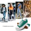 imagehash bubbie Platform Sneakers for Women White Platform Shoes Low Top Tennis Shoes Non Slip Black Fashion Canvas SneakersDark Green