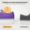 imagehash bubbie Platform Sneakers for Women White Platform Shoes Low Top Tennis Shoes Non Slip Black Fashion Canvas SneakersDark Purple