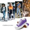 imagehash bubbie Platform Sneakers for Women White Platform Shoes Low Top Tennis Shoes Non Slip Black Fashion Canvas SneakersDark Purple