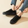 imagehash bubbie Platform Sneakers for Women White Platform Shoes Low Top Tennis Shoes Non Slip Black Fashion Canvas SneakersFull Black