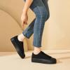 imagehash bubbie Platform Sneakers for Women White Platform Shoes Low Top Tennis Shoes Non Slip Black Fashion Canvas SneakersFull Black