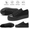 imagehash bubbie Platform Sneakers for Women White Platform Shoes Low Top Tennis Shoes Non Slip Black Fashion Canvas SneakersFull Black