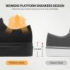 imagehash bubbie Platform Sneakers for Women White Platform Shoes Low Top Tennis Shoes Non Slip Black Fashion Canvas SneakersFull Black
