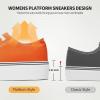 imagehash bubbie Platform Sneakers for Women White Platform Shoes Low Top Tennis Shoes Non Slip Black Fashion Canvas SneakersOrange
