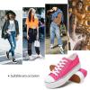 imagehash bubbie Platform Sneakers for Women White Platform Shoes Low Top Tennis Shoes Non Slip Black Fashion Canvas SneakersRose Red