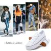 imagehash bubbie Platform Sneakers for Women White Platform Shoes Low Top Tennis Shoes Non Slip Black Fashion Canvas SneakersWhite