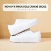 imagehash bubbie Platform Sneakers for Women White Platform Shoes Low Top Tennis Shoes Non Slip Black Fashion Canvas SneakersWhite Mono