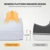 imagehash bubbie Platform Sneakers for Women White Platform Shoes Low Top Tennis Shoes Non Slip Black Fashion Canvas SneakersWhite Mono