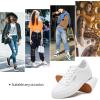 imagehash bubbie White Sneakers for Women Womens White Shoes PU Leather Tennis Shoes Slip on Shoes for WalkingWhite
