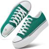 imagehash bubbie Platform Sneakers for Women White Platform Shoes Low Top Tennis Shoes Non Slip Black Fashion Canvas SneakersDark Green