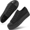 imagehash bubbie Platform Sneakers for Women White Platform Shoes Low Top Tennis Shoes Non Slip Black Fashion Canvas SneakersFull Black