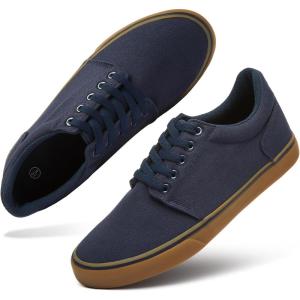 imagehash bubbie Mens Canvas Shoes Classic Mens Canvas Sneakers Low Top Tennis Shoes Lace up Comfortable Skate Casual ShoesNavy